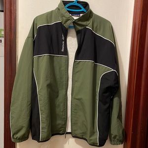 Reebok small-medium black and green windbreaker with 2 side pockets cotton lined